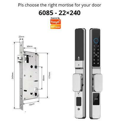 Keyless Sliding Door Lock with Fingerprint & Password