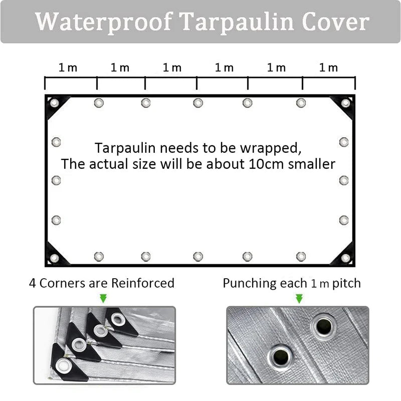 5x6m Heavy Duty Waterproof Tarp Camping Cover