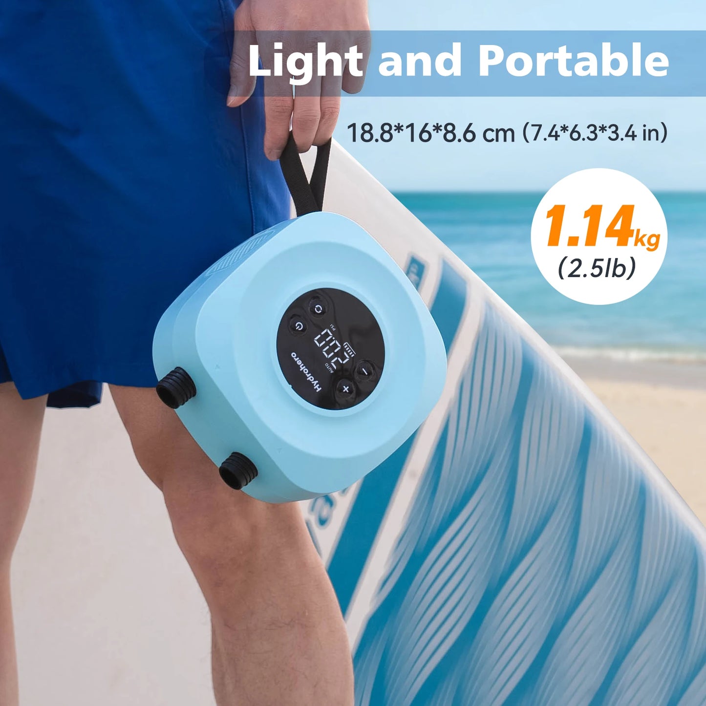 Electric SUP Air Pump 20PSI with Rechargeable Battery