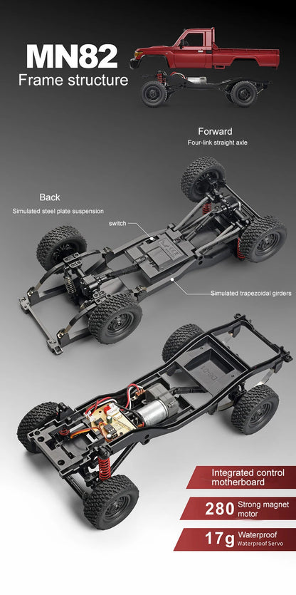 4WD Remote Control Pickup Truck 1:12 Scale with LEDs