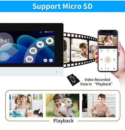 Wi-Fi Video Intercom 7" Display with RFID System