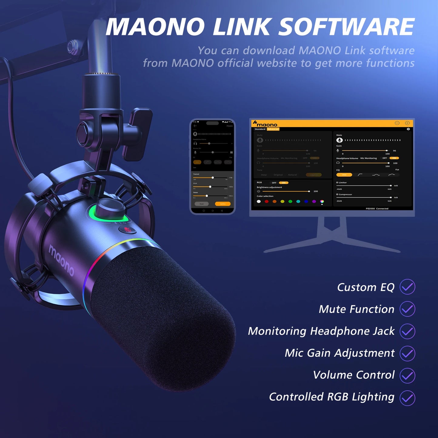 Dual Mode USB XLR Podcast Microphone for Streaming