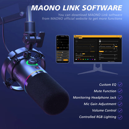 Dual Mode USB XLR Podcast Microphone for Streaming