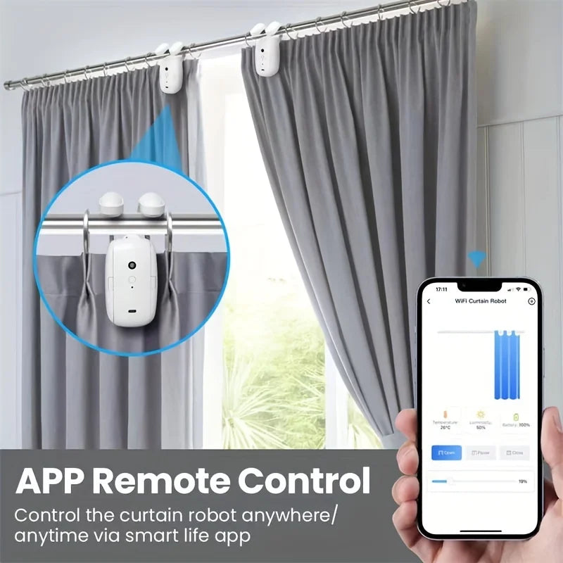 Automatic Zigbee Double Curtain Opener with Remote and Timer
