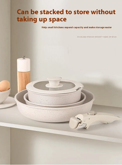 12 Piece Non-Stick Cookware Set with Removable Handle