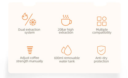 20Bar Hot & Cold Pod Coffee Maker Black