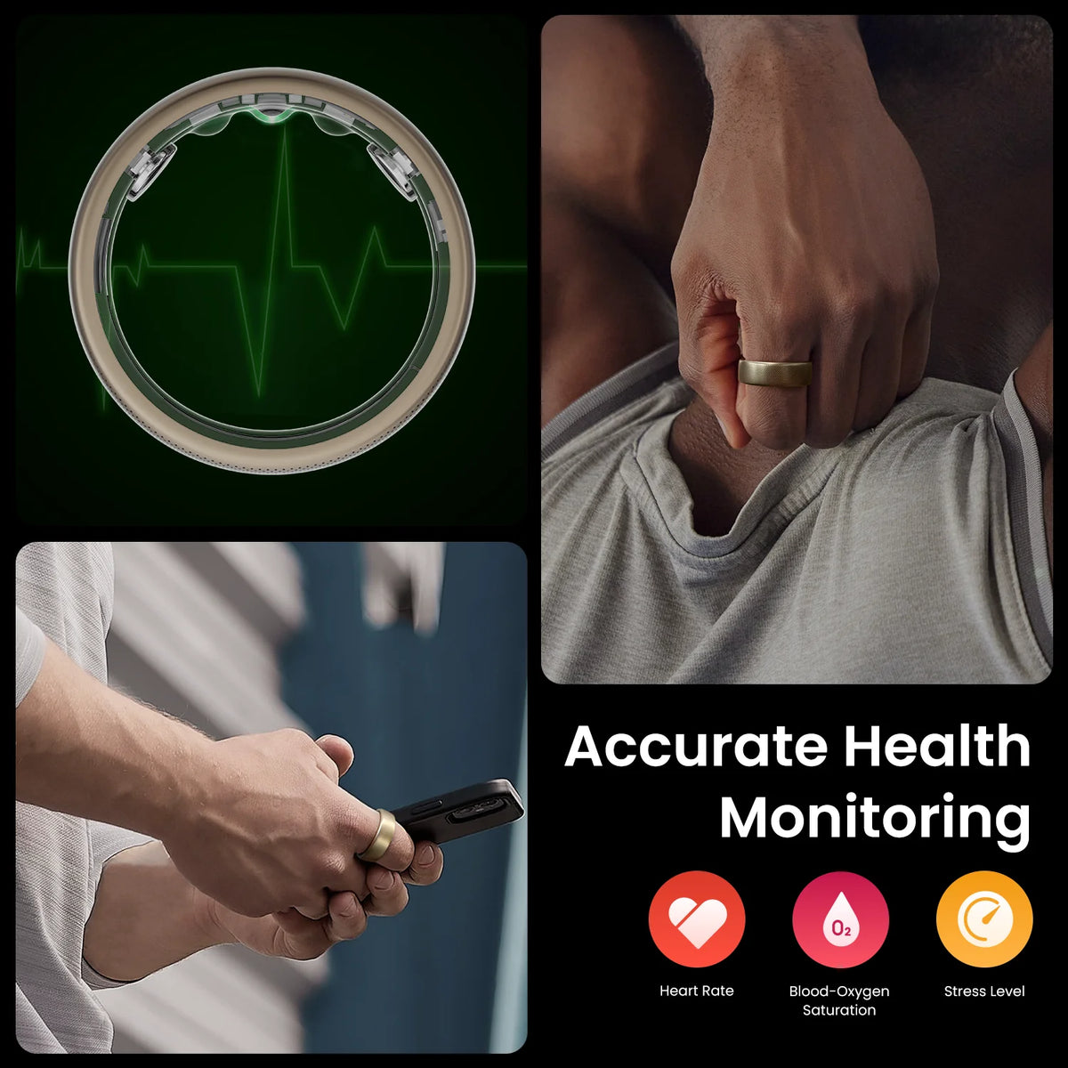 Smart Fitness Tracker New Helio Ring Size 8