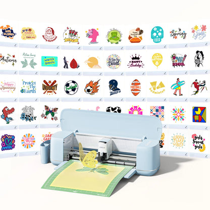 Portable 2-in-1 Vinyl Cutter Machine Bubble Blue