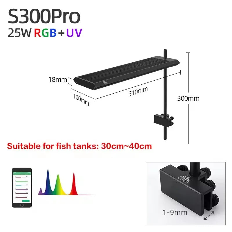 25W Full Spectrum LED Aquarium Light for Aquascaping and Growth