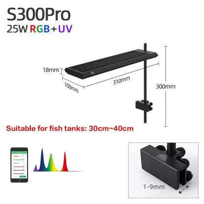 25W Full Spectrum LED Aquarium Light for Aquascaping and Growth