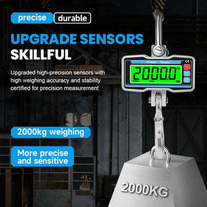 2000kg Heavy Duty Crane Scale LCD Digital Hanging Scale