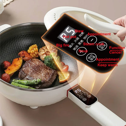 4.5L Electric Frying Pot with Steamer Multi-Function Cooker