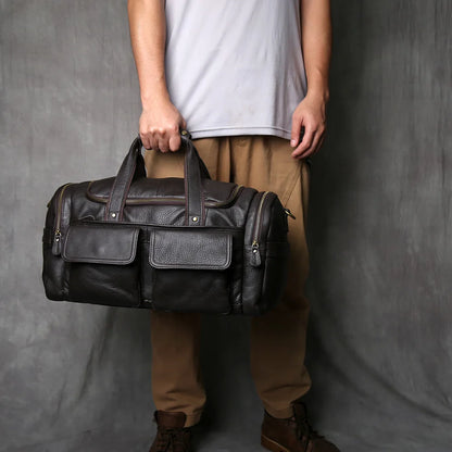 Vintage Style Cowhide Hand Luggage Laptop Shoulder Bag