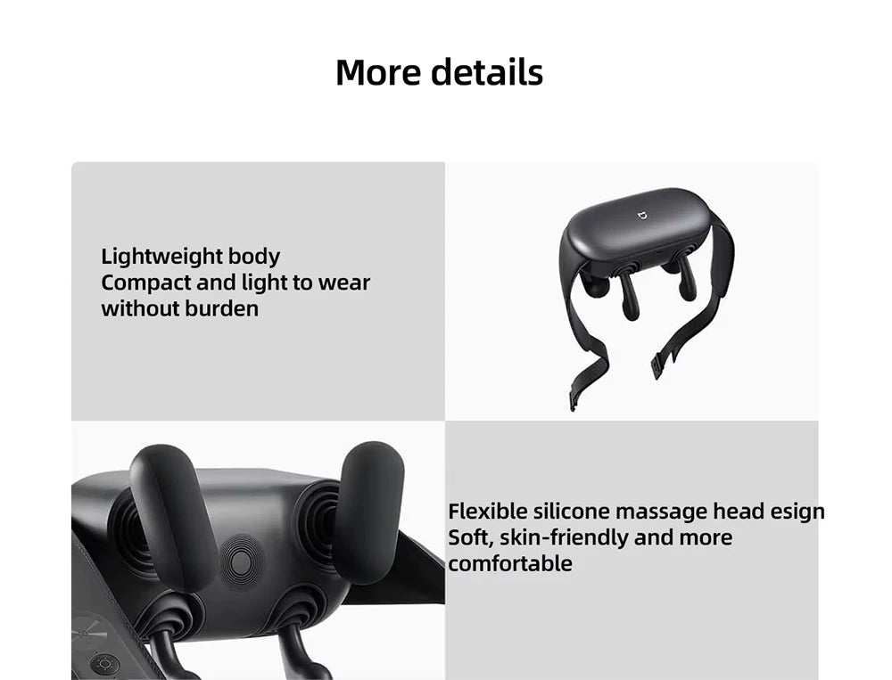 Rechargeable Neck Massager with Custom Modes and Hot Compress