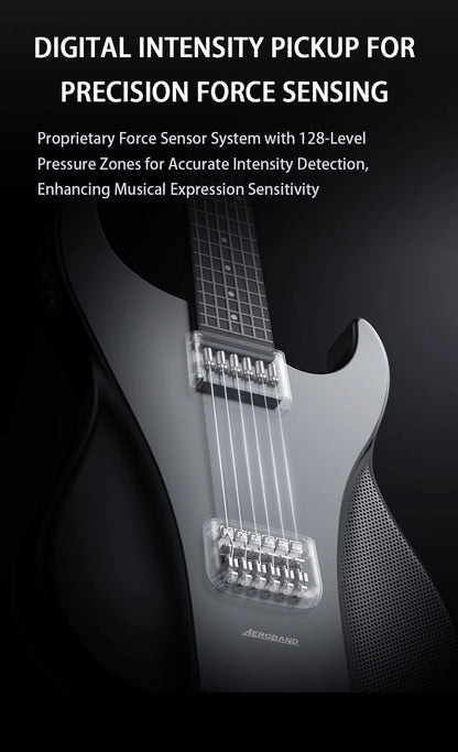 White Electric Guitar Set with Carry Bag and Built-In Speaker