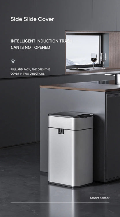 Silver 15L Automatic Touchless Rubbish Bin for Kitchen