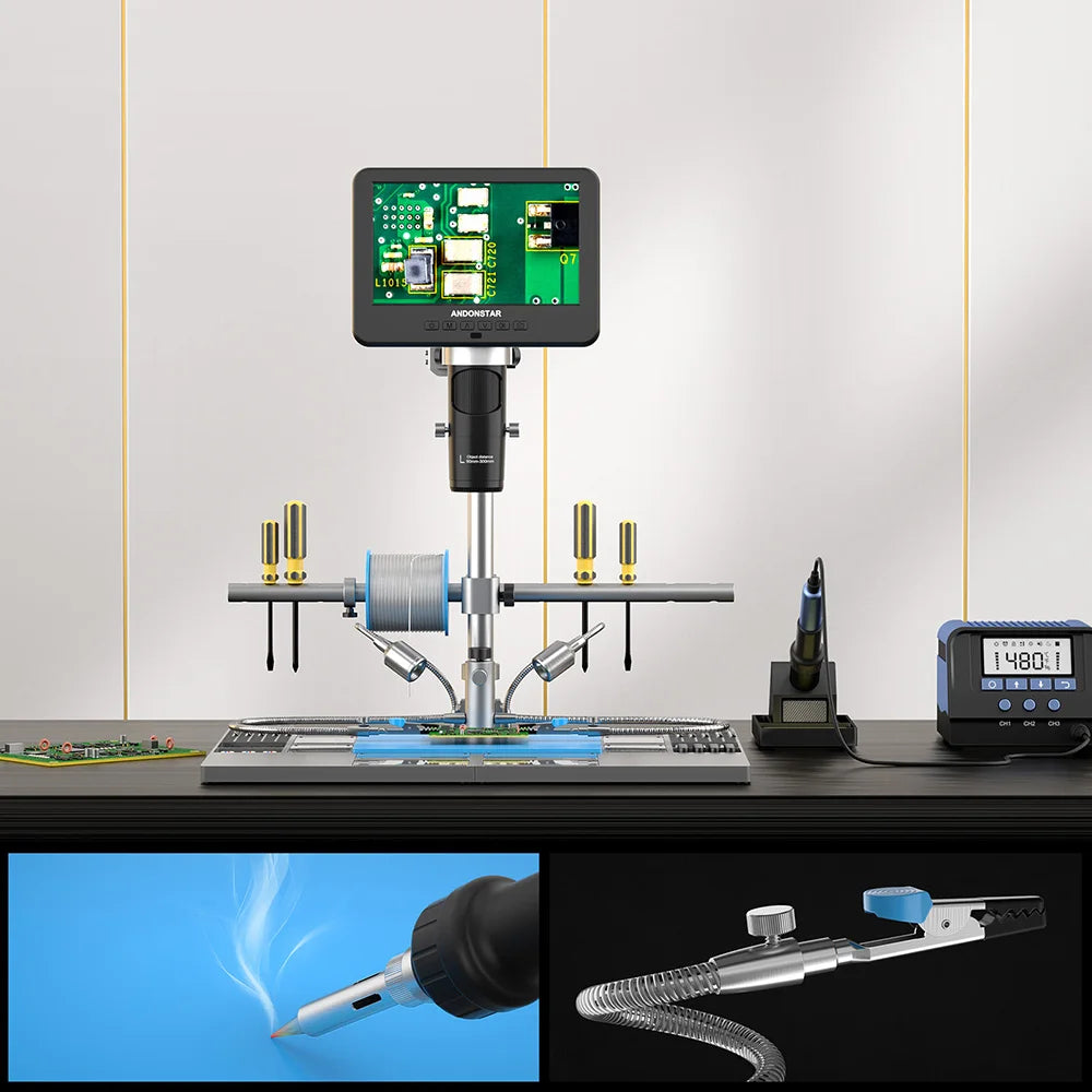 2000X 4K Trinocular Digital Microscope for PCB Soldering