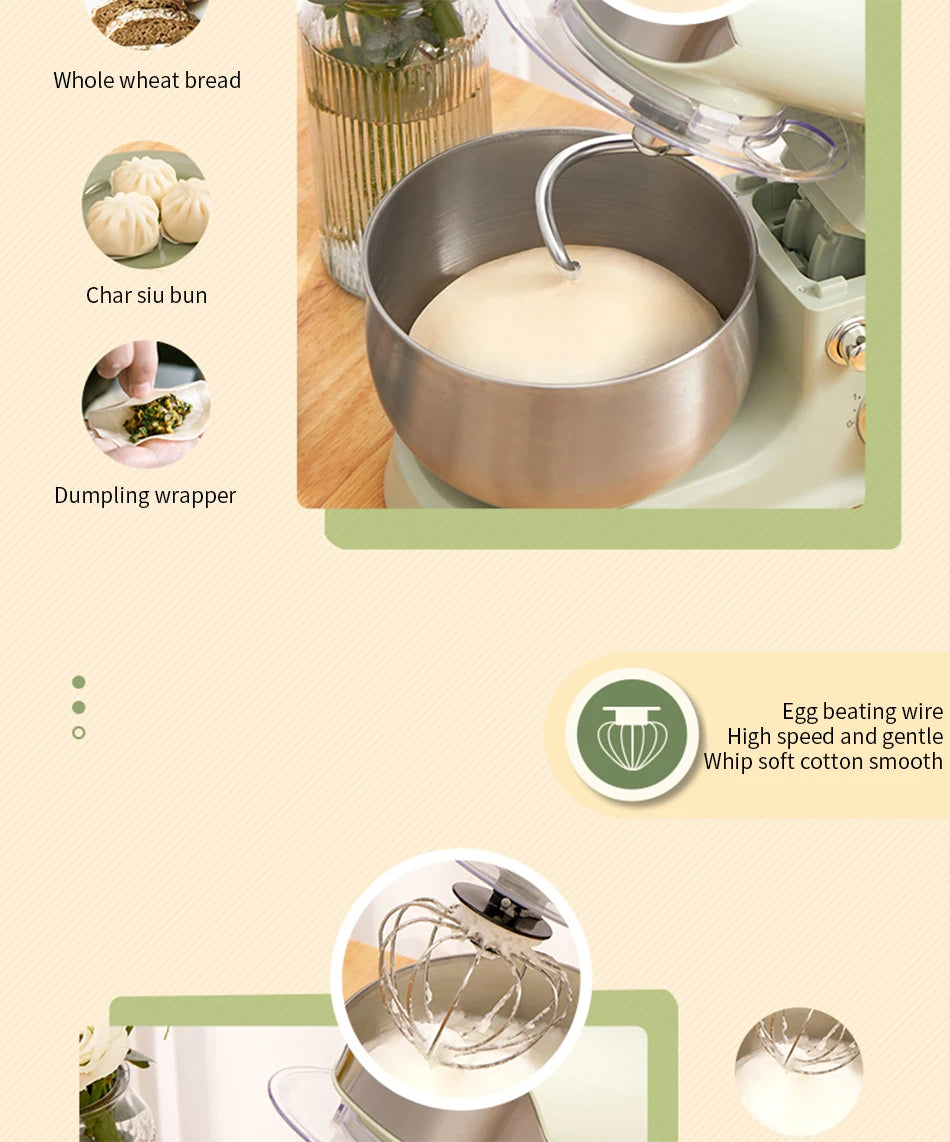 3L Compact Stand Mixer Dough Kneading White