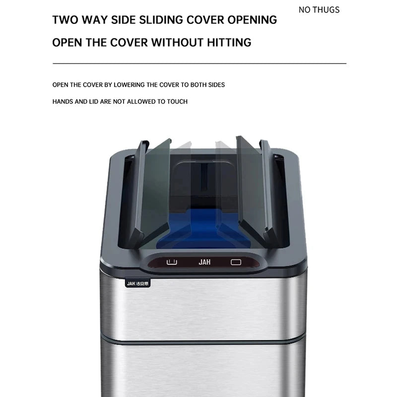 Silver 15L Automatic Touchless Rubbish Bin for Kitchen