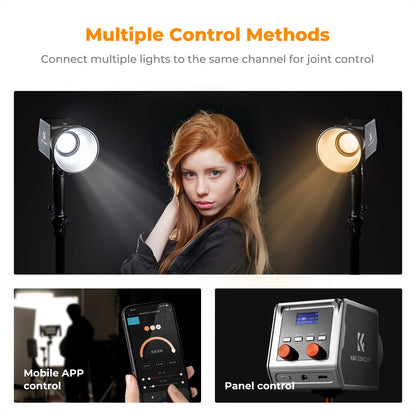 60W Portable COB Photography Light with 4500mAh Battery