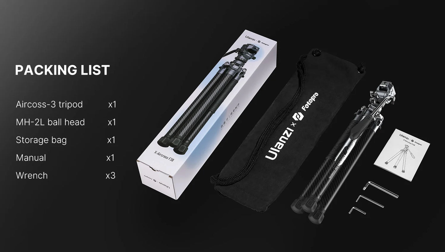 Lightweight Travel Tripod Carbon Fiber Quick Release Plate