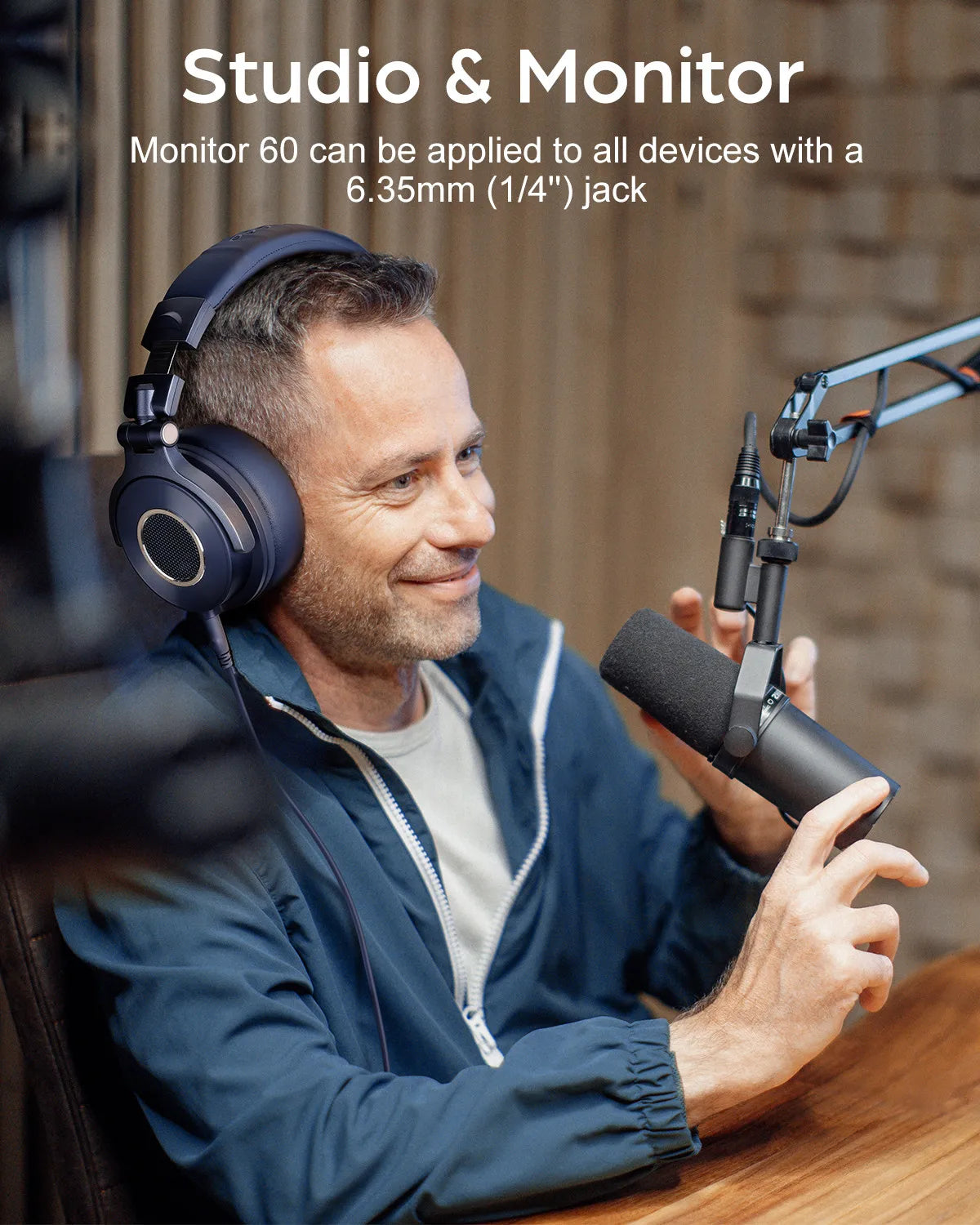 Professional Wired Over-Ear Studio Headphones with Mic