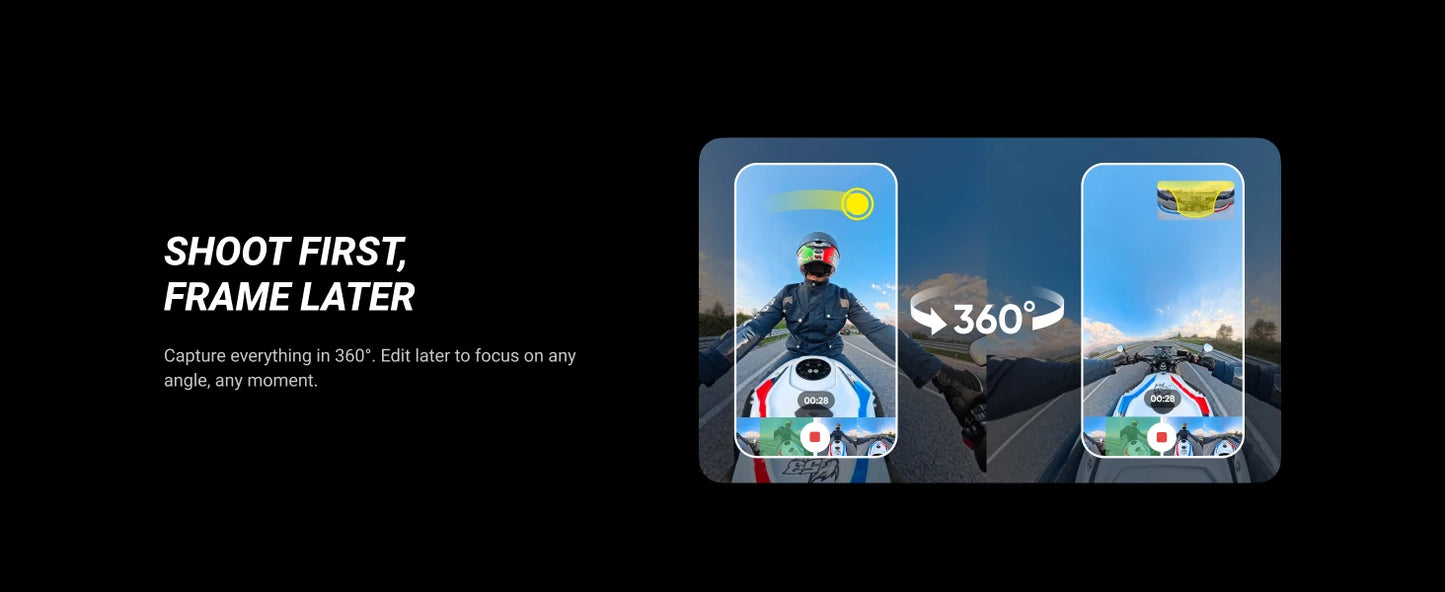 Insta360 X5 Waterproof 8K 360 Camera with Smart Stabilisation and Selfie Effect