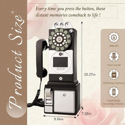 Red Retro Video Guestbook Phone with Audio Recording