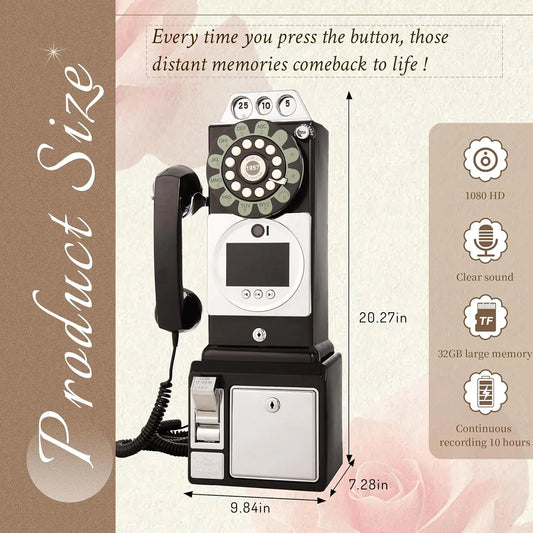Black Guest Video Recording Phone for Events and Parties