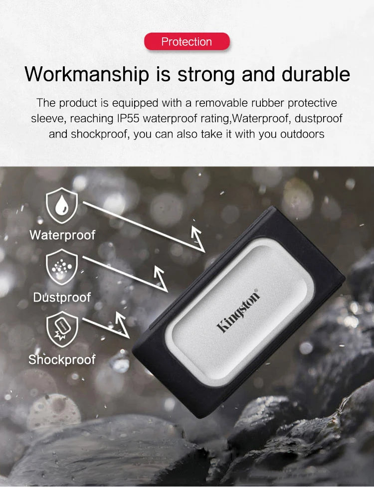 Kingston High-Speed 2TB USB-C Solid State External Drive