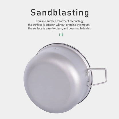 Ultralight Titanium Camping Cookware Set Pot Fry Pan