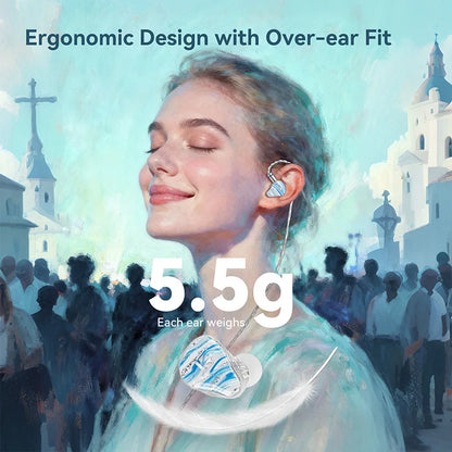 HiFi Quad Driver IEM Earphones Blue