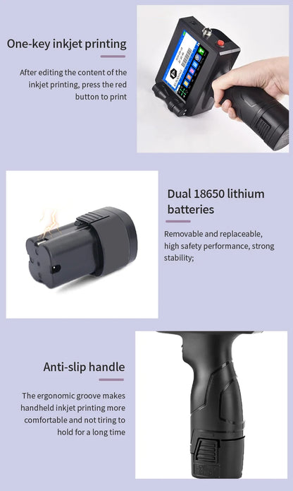 25.4mm Mini Handheld Inkjet Printer for QR and Barcodes