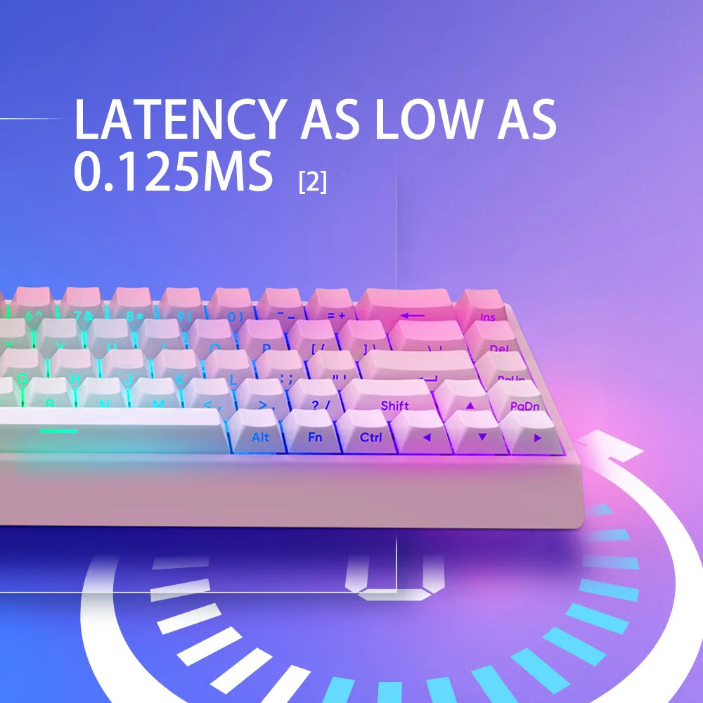 68 Key Mechanical Gaming Keyboard White Quick Trigger