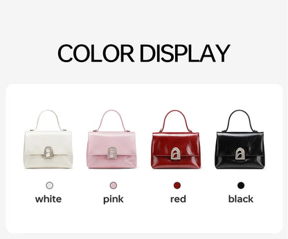 Compact Luxury Style Shoulder Bag Burgundy