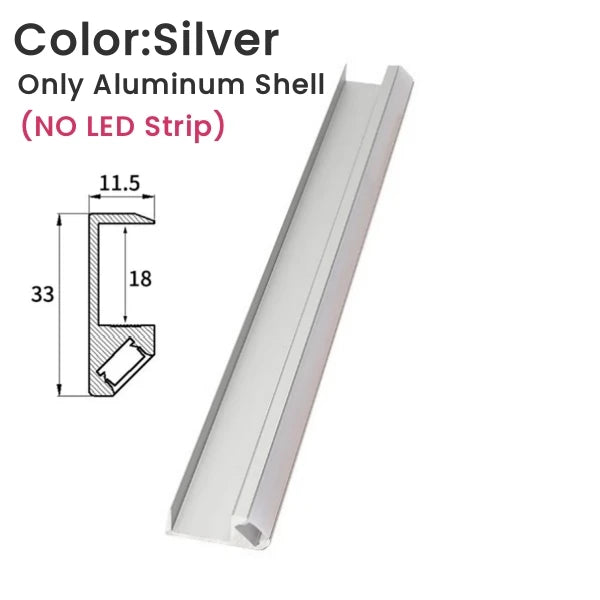 Recessed Closet Layer Strip Lights Silver 10pcs
