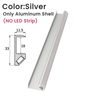 Recessed Closet Layer Strip Lights Silver 10pcs