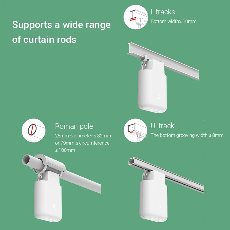 2-Pack Smart Electric Curtain Motors Wi-Fi Remote Control