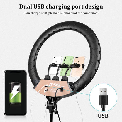 22-Inch LED Ring Light with Adjustable Brightness and Color