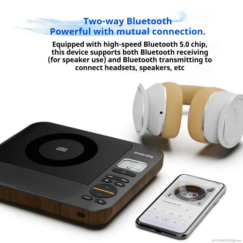 Retro Bluetooth CD Player with USB and TF Support