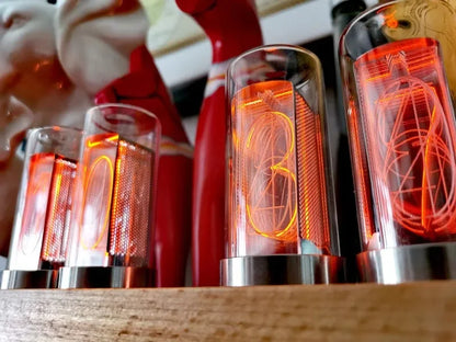 4-Bit Nixie Tube Clock Retro LED Desk Display Amber Glow