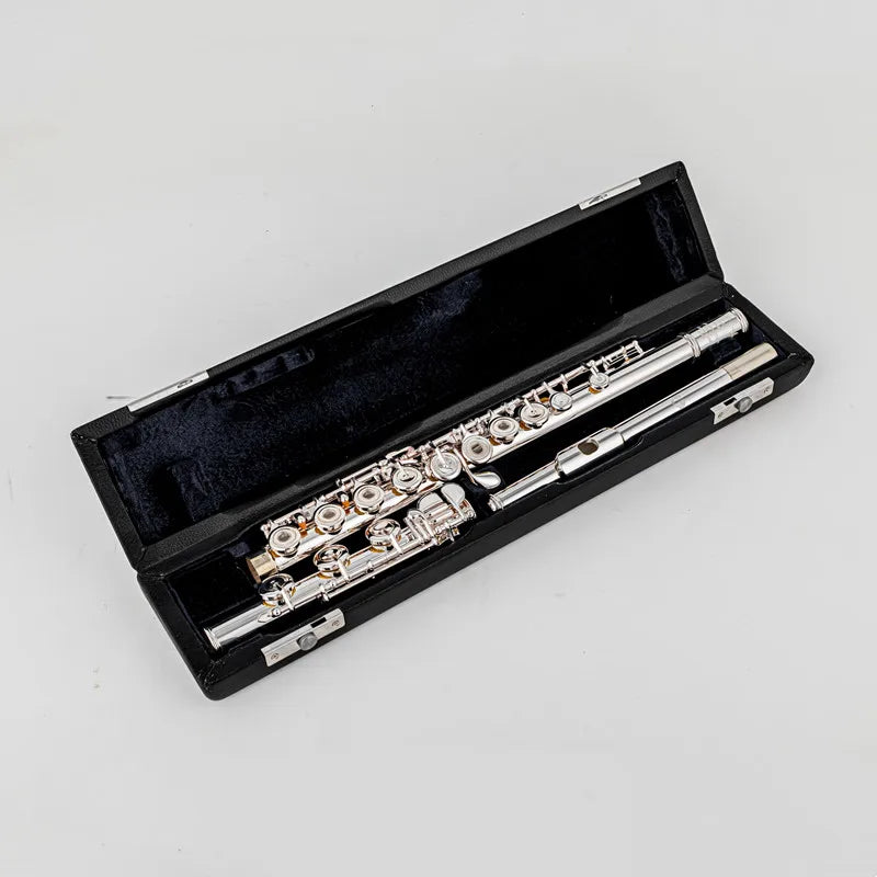 Professional Silver-Plated Flute C Key 17-Hole with Case