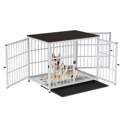 Heavy Duty Dog Crate End Table White M