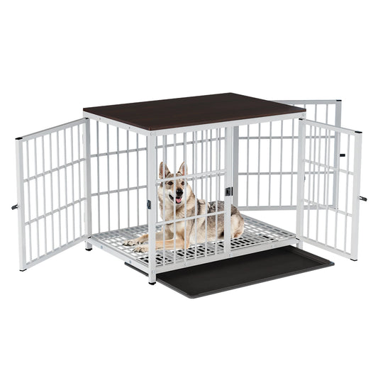 Heavy Duty Dog Crate End Table White M