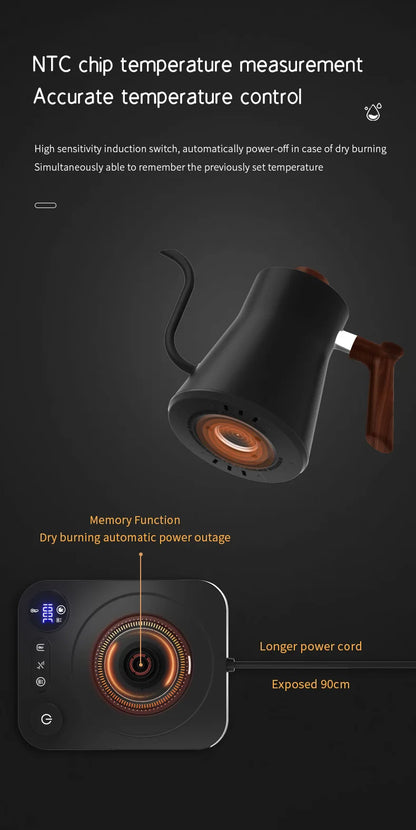 1200W Smart Gooseneck Kettle with Temperature Control