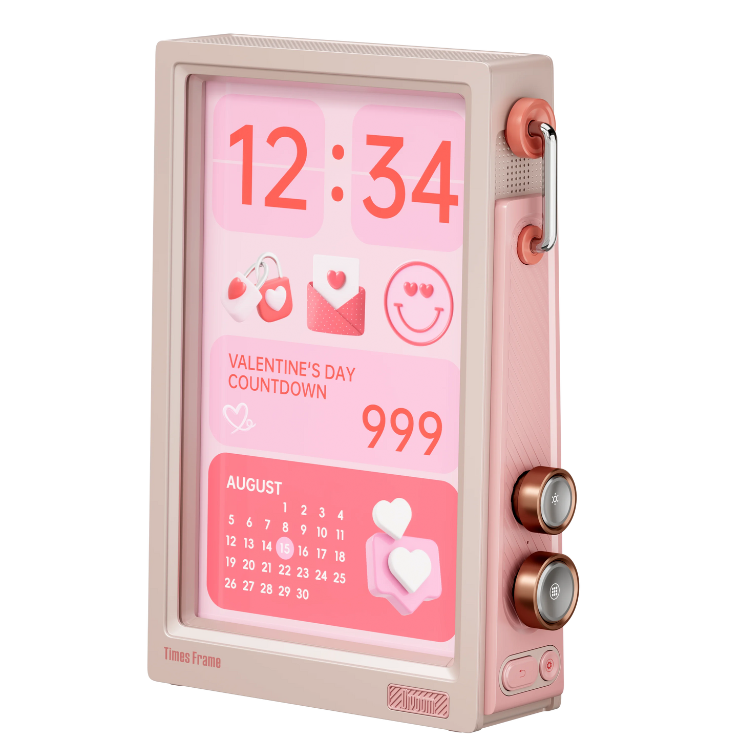 Pink 10.1" Smart Display with Crypto and Weather