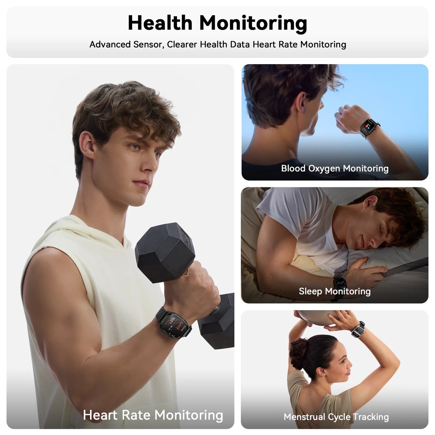 Black Portable Smart Watch with GPS and Long Battery