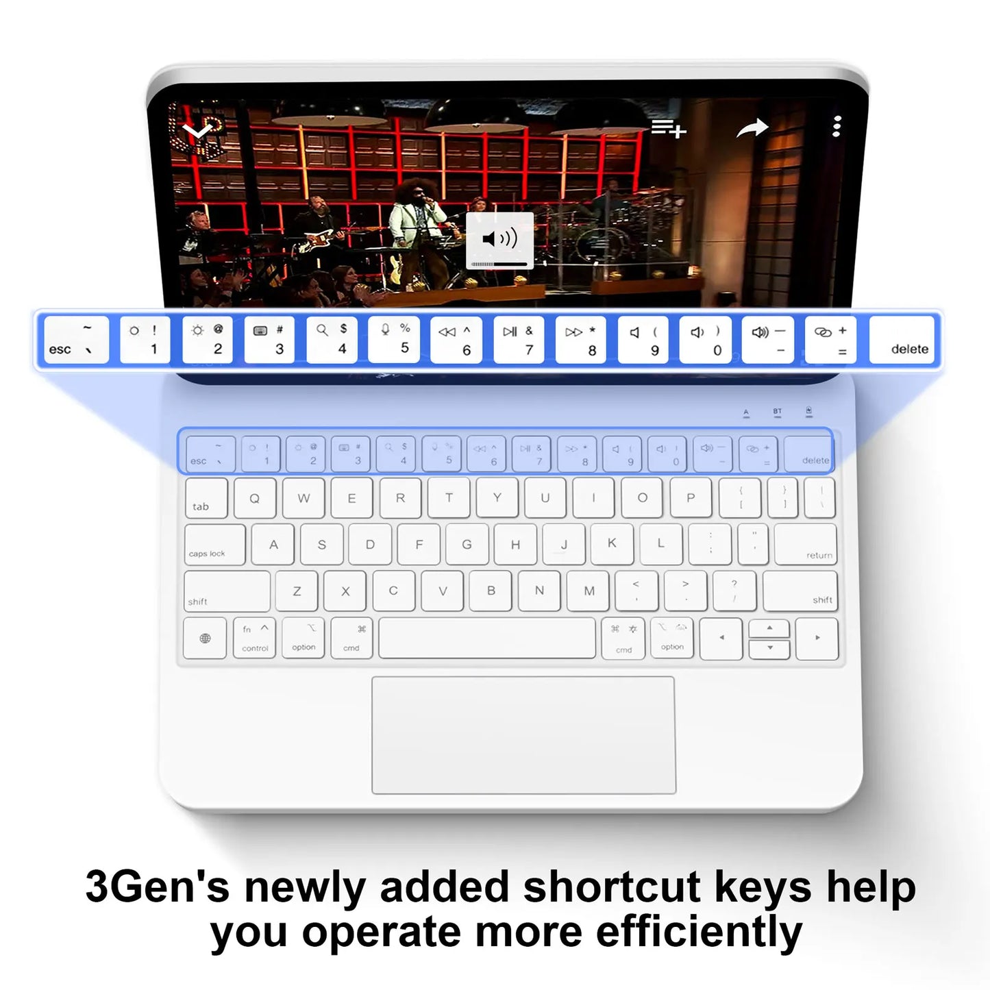 Magnetic Touch Keyboard White Case for iPad Pro 12.9