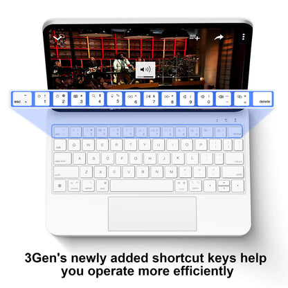 Magnetic Touch Keyboard White Case for iPad Pro 12.9