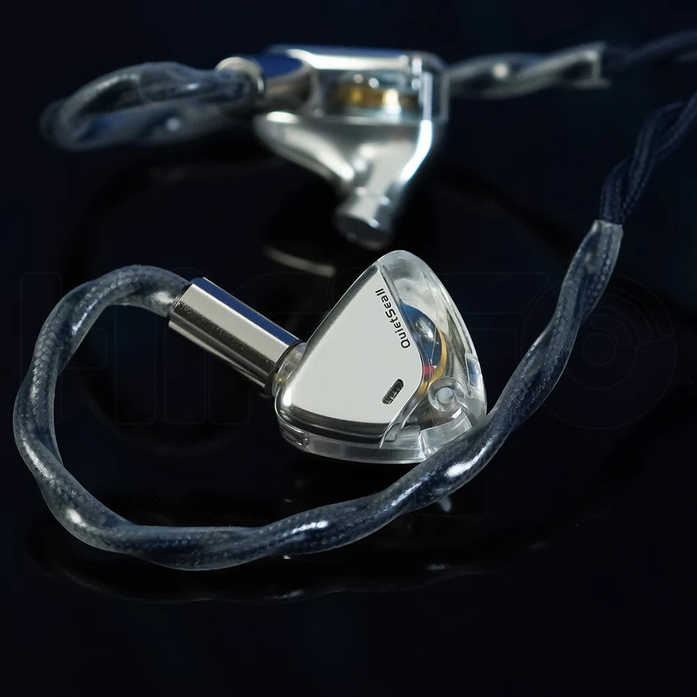 Silver HiFi In-Ear Earphones 10mm Driver Interchangeable Plug